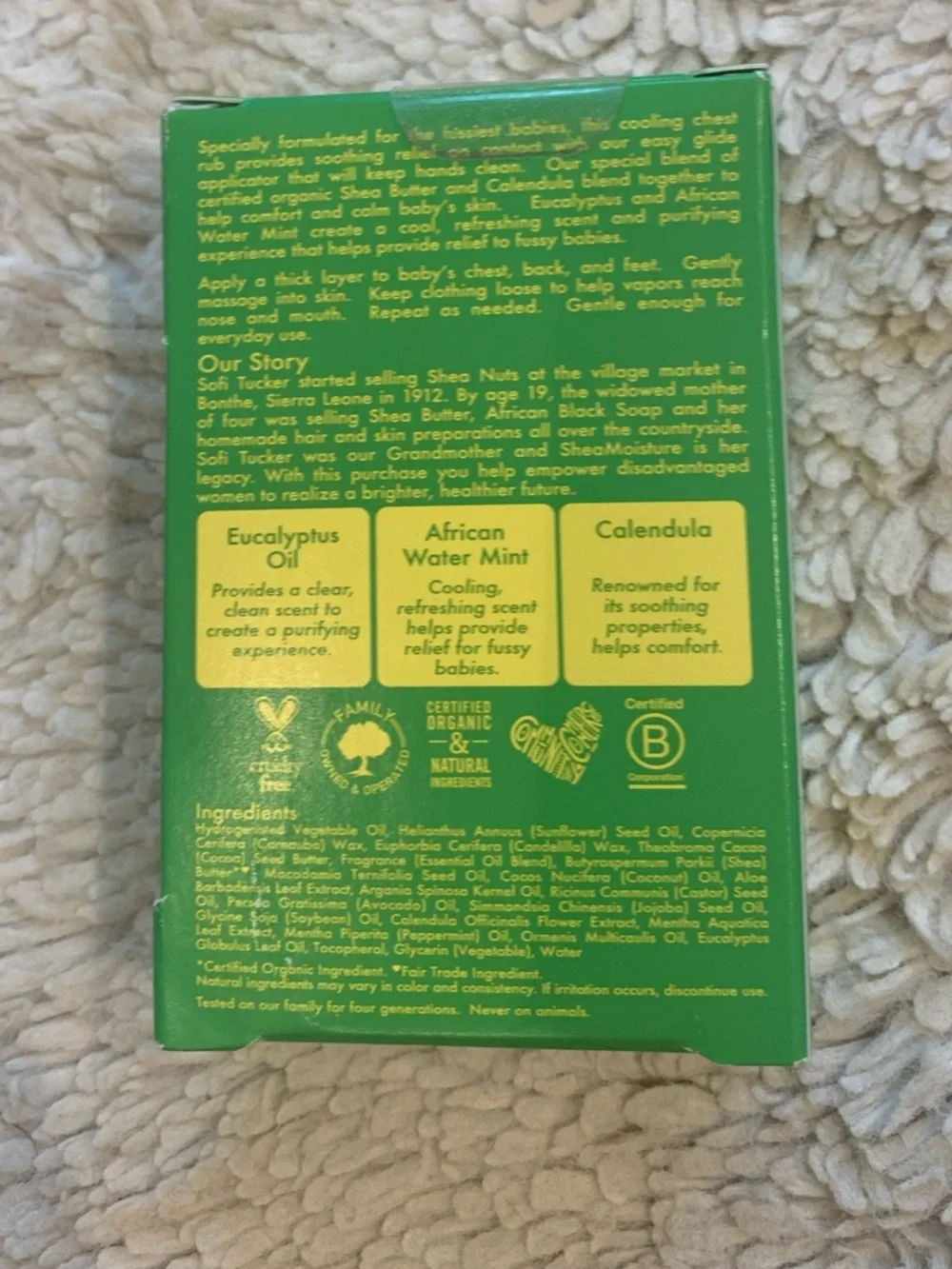 SheaMoisture Baby Chest Rub - Green